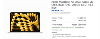 15.3" MacBook Air M2 for £899.99