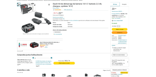 Juego básico de 18 V Alliance Batería y cargador 2,5 Ah + AL 18V-20 por solo 25,62€