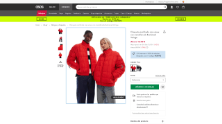 Chaqueta acolchada roja unisex con cremallera de Reclaimed Vintage por 13,50€