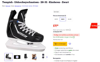 Ijshockeyschaatsen maat 28-31 voor €17,49 bij Bol