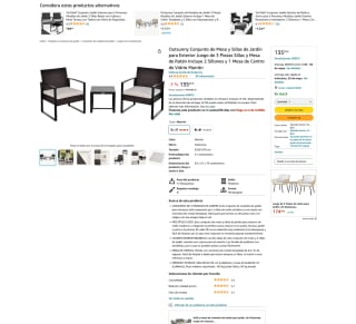 Set jardín mesa + 2 sillones Outsunny por solo 135,99€