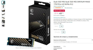 SSD MSI SPATIUM M450 1TB Gen4 M.2 NVMe por 49,95€