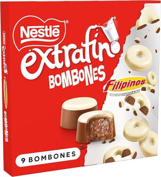 9 bombones Nestlé Filipinos de chocolate blanco estuche 113 g por 2,50€