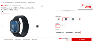 Apple Watch Series 9 - 41mm - Case with Midnight Sport Loop voor €319 bij de Mediamarkt