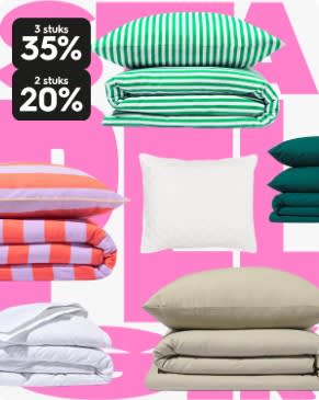 Tot 35% stapelkorting bedtextiel, dekbedden en kussens bij HEMA