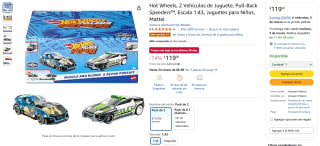 2 Vehículos Hot Wheels Pull-Back Speeders $119 | Descuento Amazon