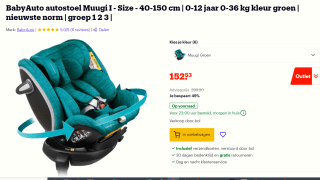 BabyAuto autostoel Muugi I Size 40-150 cm voor €152,53 bij Bol.com