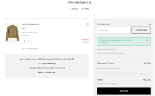 Minimaal 20% korting op alle outerwear bij VILA