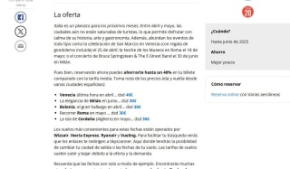 Volar ida y vuelta a Italia de 30€/40€