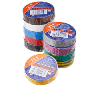 Pack x10 Cinta aislante 0,13 x 15 mm x 10 m por 2.85€