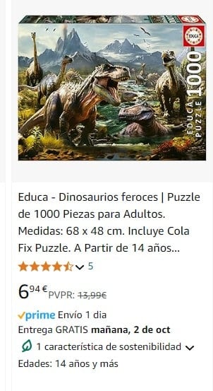 Recopilación puzzles marca Educa de 1000 piezas por tan sólo 6,94€