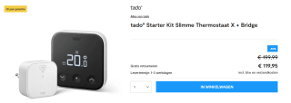 Tado Slimme Thermostaat X met Bridge X Starterskit voor €119,95 bij Tink