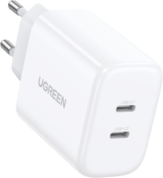 Ugreen - wandlader - 2x USB Type C 40W Power Delivery wit voor €17,99 bij Amazon