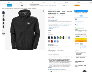 Chaqueta Helly Hansen Seven J Jacket Impermeable Hombre por solo 61,49€