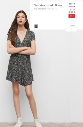 Vestido cruzado de Flores por 4.99€