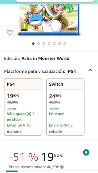 Wonder Boy. Asha in Monster World PS4 por 18,99€.