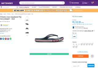 Chinelo da crocs, modelo bayaband flip - R$ 122,58