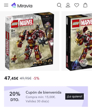 LEGO 76247 Marvel Hulkbuster: Batalla de Wakanda por 37,96€.