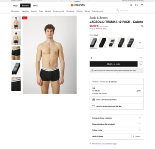 Jack & Jones JACSOLID TRUNKS Culotte Hombre por 36,99€