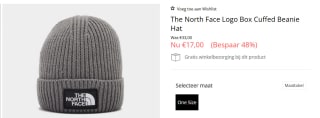 The North Face Logo Box Cuffed Beanie voor €17 bij Sizeofficial