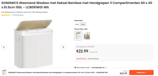 SONGMICS Wasmand, 150 l voor €22,99 bij Ochama