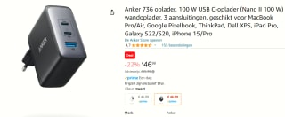 Anker 736 USB C Charger voor €46,99 bij Amazon