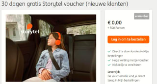 30 dagen gratis Storytel voucher voor 500 ING rentepunten