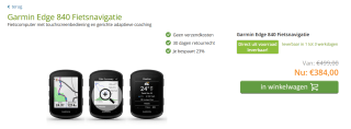 Garmin Edge 840 Fietsnavigatie met touchscreen voor €384