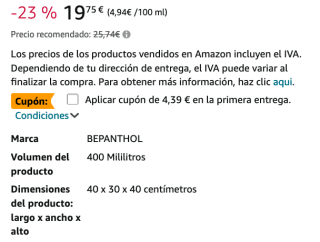 Crema BEPANTHOL Hidratante Piel Atópica por solo 15,36€