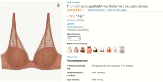 Triumph beugelbh Aura Spotlight poederroze voor €16,80 bij Amazon