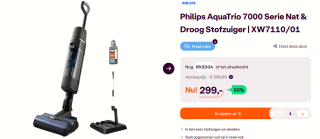 PHILIPS AquaTrio Cordless Wet&Dry steelstofzuiger voor €299 bij Ibood