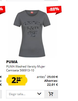 Oferta del día marca Puma, Hummel, sun city entre otras todo a 2,99€ desde Deporte outlet