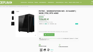 PC de sobremesa i5 14400F 16GB 1TB RTX 4060 por solo 729€