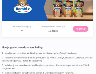100% terugbetaald op Bambix fruitpapjes via Babyboom