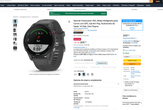 Reloj Garmin Forerunner 255 Inteligente para Correr con GPS Garmin Pay Autonomía de hasta 14 Días por solo 203,99€