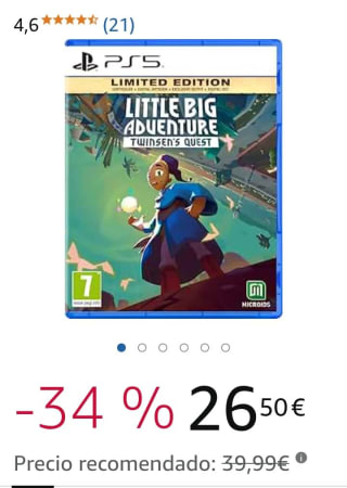 Little Big Adventure Twinsen's Quest Limited Edition PS5 por 26,50€.