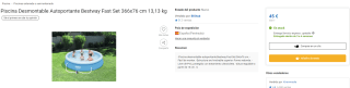 Piscina Desmontable Autoportante Bestway Fast Set por 45€