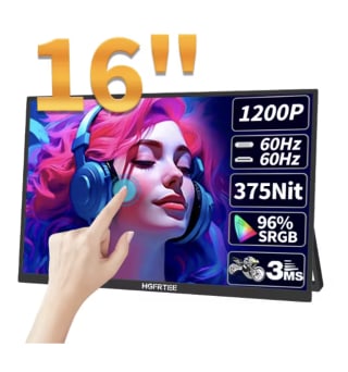 HGFRTEE Monitor portátil táctil 16 pulgadas IPS FHD por solo 58,38€