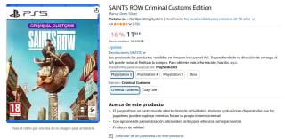 Juego Saints Row Day One para PS5 por 11,94€