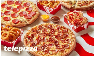 Telepizza con Groupon. Elige la pizza mediana o familiar con hasta 68% de descuento
