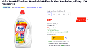 Color Reus Vloeibaar Wasmiddel 4,5 Liter (100 wasbeurten) voor €13,38 bij Bol