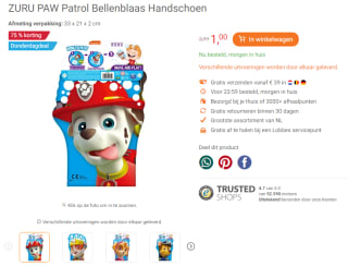 ZURU PAW Patrol Bellenblaas Handschoen voor €1 bij Lobbes