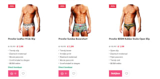 Diverse Lingerie voor mannen v.a. €1,69 per stuk dmv code bij EasyToys