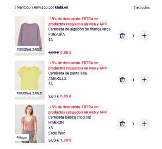 Rebajas hasta 80% + 15% EXTRA descuento en tus compras en Kiabi