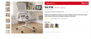 Naspaluro-silla ergonómica de oficina con brazos abatibles por 50,57€