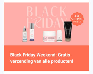 Vanaf vandaag krijg je het hele weekend lang GRATIS VERZENDING op jouw bestellingen bav €25  En vergeet niet, je kunt nog steeds profiteren van onze Black Friday-deals, met kortingen tot wel 50%.
