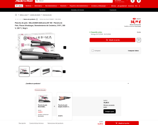 Plancha BELLISSIMA B9 100 de Pelo Placas Ultralargas Revestimiento de Cerámica 210°C 200 V 200 °C Negro por solo 14,99€