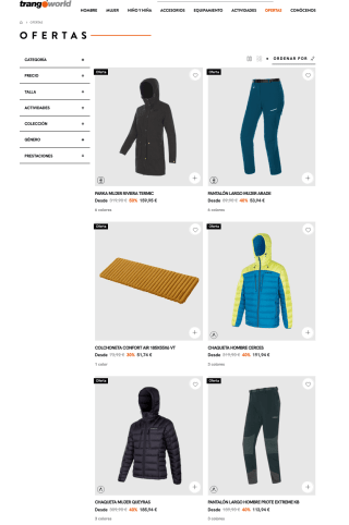 Descuento hasta 50% 2das rebajas de verano ropa deportiva en Trangoworld