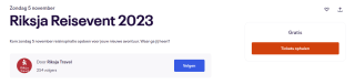 Gratis tickets voor Riksja Reisevent 2023 op 5 november in Utrecht