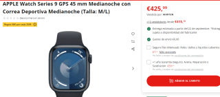 Apple Watch Series 9 GPS 45 mm por 425.99€ + Cupón de 50€ por
